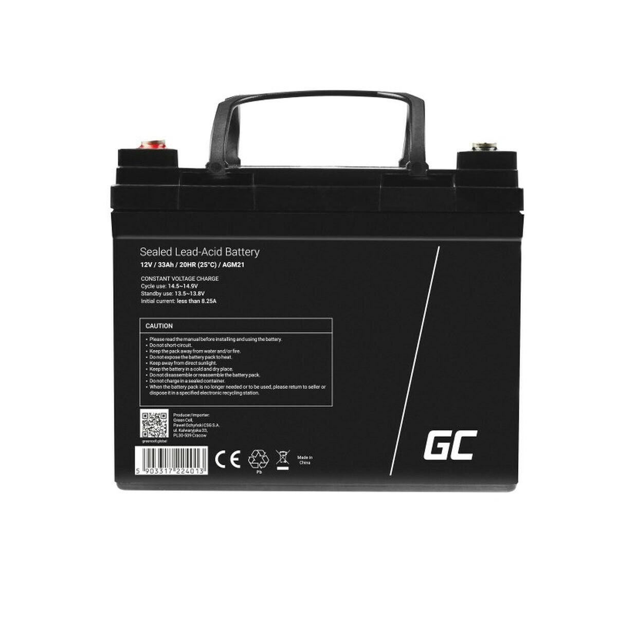 SAI-Batteri Green Cell AGM21 33 Ah 12 V